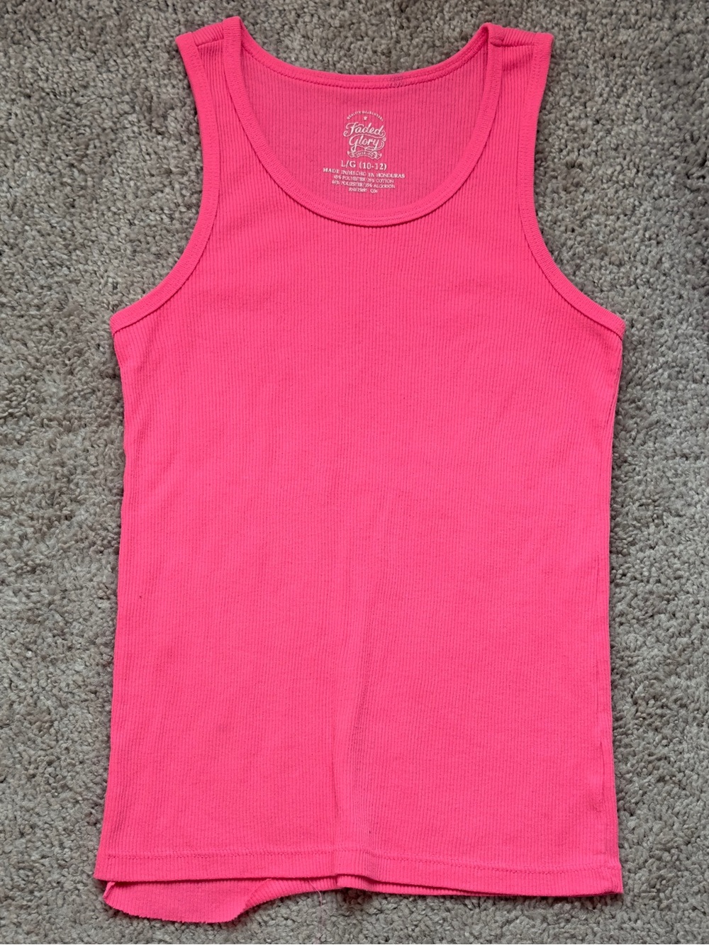 Faded Glory Hot Pink Ribbed Tank
